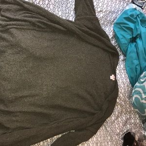 green oversized sweater